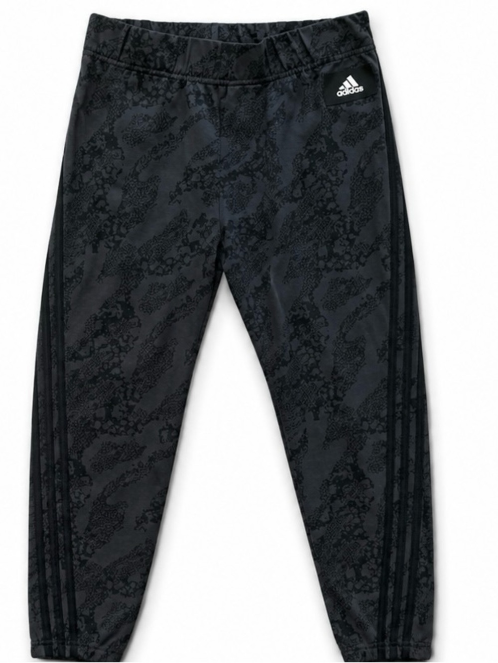 Adidas Women's Printed 3-Stripes Leggings | Black/Charcoal | Size Medium